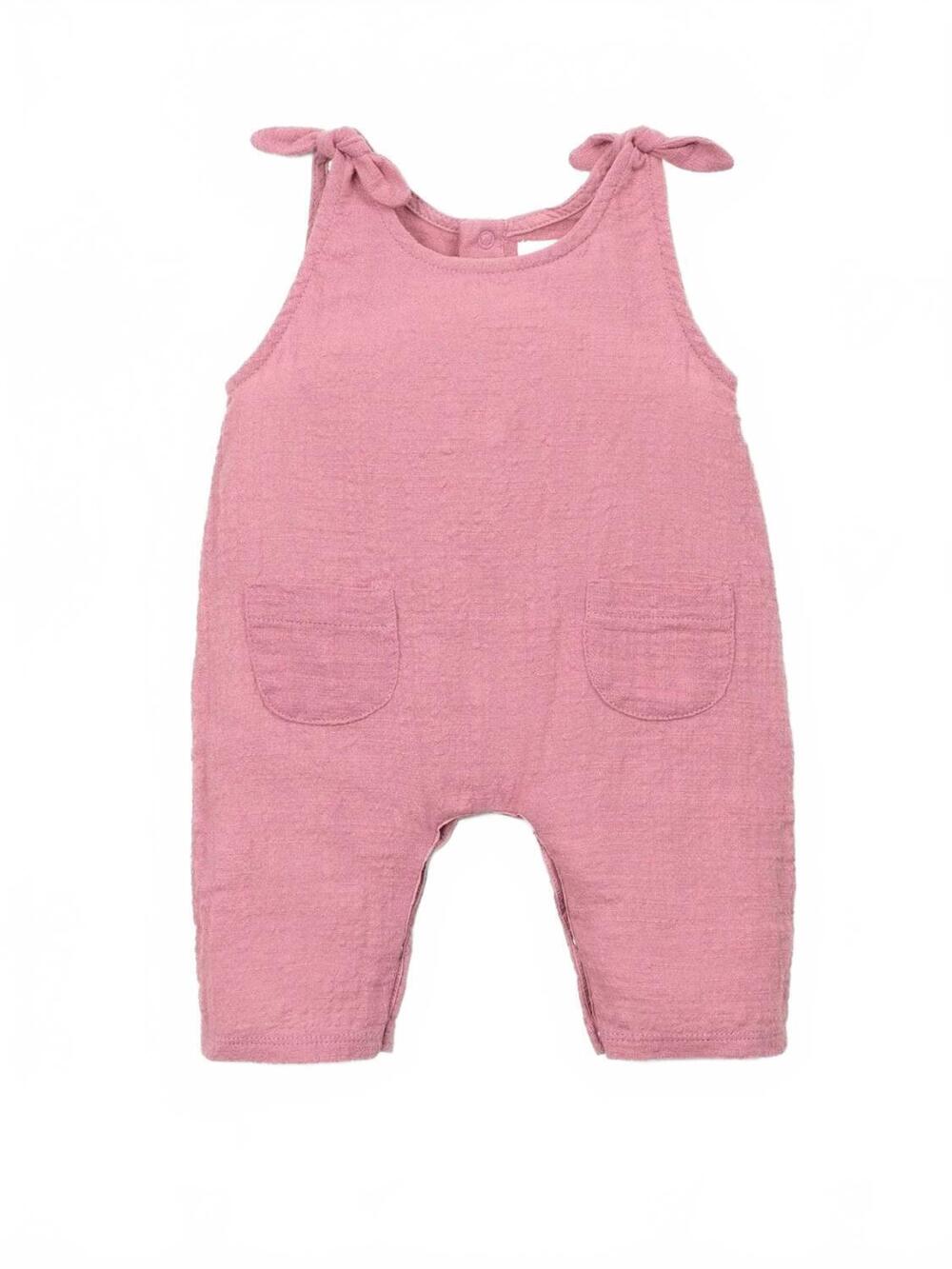 NEW PLAY UP girls organic cotton jumpsuit in dark pink